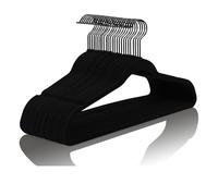 MIZGI Black Velvet Hangers 30 Pack Non Slip Heavy Duty Black Hooks | Felt Hangers | Slim Space Saving | 360° Swivel Hook | Closet Organization | Suits, Coats, Dresses | Dorm Essentials