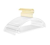 MIZGI Premium Clear Hangers (Pack of 50) Heavyduty-Acrylic No Shoulder Bump Suit Hangers - Space Saving Clothes Hangers,Rounded Hanger for Coat,Sweater,Jackets,Pants