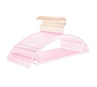MIZGI Premium Clear Hangers (Pack of 50) Heavyduty- Pink Acrylic No Shoulder Bump Suit Hangers - Space Saving Clothes Hangers,Rounded Hanger for Coat,Sweater,Jackets,Pants