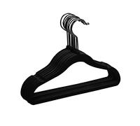 MIZGI Premium Kids Velvet Hangers (Pack of 50) with Black Hooks,Space Saving Ultra Thin,Non Slip Baby Hangers for Children's Skirt Dress Pants,Clothes Hangers by (Black/Black)