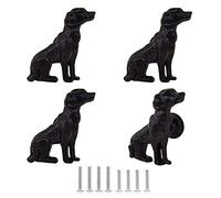 Mizhang Cabinet Knobs Drawer Knobs,Cute Metal Dog Decorative Knob Pulls for Kitchen Cupboard Bedside Table Closet Door Dresser Knobs Hardware Furniture Handles 4Pcs (Black)