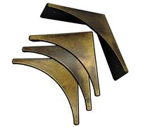 Mizhang Corner Protector Edge 4 Pcs Retro Metal Decorative Box Corner Protector Safety Bumpers for Cabinet Chest Desks Jewelry Box Drawer Tables Furniture Hardware Accessories(Bronze)