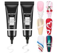 MIZHSE 3D Sculpting Nail Gel, 3D Gel for Nail Art, Sculpture Gels for Nails Molding Carving Modeling No Wipe Nails Glue, White, 30g