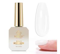 MIZHSE Builder Gel in a Bottle, 8-in-1 Nail Builder Gel White, UV Gels for Nails Extension Hardener Strengthener Nails Glue, Milky White, 16ml
