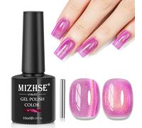 MIZHSE Cat Eye Gel Nail Polish, 10 ml Galaxy Magnetic Glitter Cat Eye Effect Soak Off UV Gel with Magnet for DIY Manicure Nail Art Salon Home