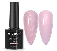 MIZHSE Pearl Gel Nail Polish Pink Shimmer - Pearlescent Nail Gel with Thread Shell - 10 x 1 Soak Off UV LED Lamp