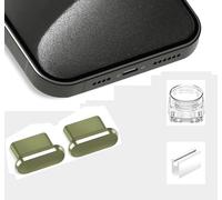Mizi [2 Pack USB-C Metal Anti Dust Plug Cover, Protect Charging Port from Dust and Moist with Storage Box and Cable Clip Holder for iPhone 15, 15 Plus, 15 Pro, 15 Pro Max - Yellow