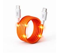 Mizi 240W Magnetic USB C Cable [1M Auto-Coiled], Fast Charging Type-C Charger Cord for iPhone 16/15/14 Pro Max, MacBook, iPad, Sam sung Galaxy S24/S23, Pixel & More - Orange
