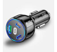 Mizi 75W USB C Car Charger - Dual Port PD 45W + 30W High-Speed Fast Charging Adapter, Ultra-Compact and Durable USB C Cigarette Lighter Charger for iPhone, Galaxy S25/S24, iPad, and More - Black