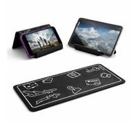 Mizi Airplane Phone & Tablet Holder - Adjustable Flexible Flap Stand for Desk, Bed, Treadmill, Home, and Airplane Travel Essentials - Compatible with iPhone, Smartphones, and Tablets - Black