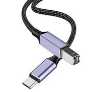 Mizi USB C Printer Cable 10ft, USB C to USB B Printer Cable High-Speed USB C MIDI Cable for MacBook Pro/Air, Digital Piano MIDI Controller, HP Epson Canon Brother Lexmark Printers and Scanner - Gray