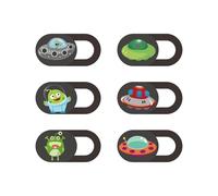 Mizi Webcam Privacy Cover Slide [6 Pack], Cute Camera Blocker Sticker, Protect Your Privacy and Security for Computer, Laptop, Tablets & Phones - Alien 01