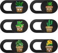 Mizi Webcam Privacy Cover Slide [6 Pack], Cute Camera Blocker Sticker, Protect Your Privacy and Security for Computer, Laptop, Tablets & Phones - Plant 03
