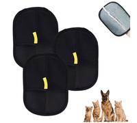 Mizijia 3pcs Double Sided Pet Grooming Gloves, Hands on Pet Static Hair Removal Gloves, Cat Hair Remover Magic Clothes Reusable for Sofas, Suitable for Clothing, Sofas and Carpets