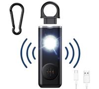mizikuu 130 dB Personal Alarm for Women, Pocket Alarm for Personal Safety with LED Light and USB Rechargeable Self Defense Keychain for Women kids Students Elderly people Black