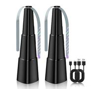 mizikuu 2 Pack Fly Fan for Table, Food Fly Fans Portable Insect Repellent Fans for Outdoor Indoor FlyRepellent FansSpinner Deterrent Ideal for Picnic, Restaurant, Party, Home, BBQ (Black)