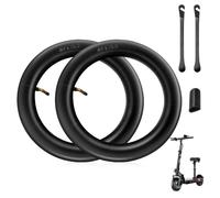 mizikuu 2 Pack Scooter Inner Tube, 10 x 2.5 Inch Thickened Inner Tube with Curved Valve Hose with 2 Tyre Sticks + 1 Stand Cover Heavy Duty Scooter Replacement Wheels for 10 Inch Electric Scooter Tyre