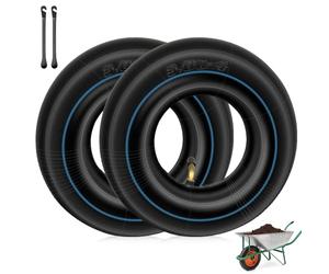 mizikuu 2 Pack Wheelbarrow Inner Tubes, 3.00/3.50-4 Heavy Duty Inner Tube Hose 260 x 85mm with Straight Valve Wheelbarrow Replacement Hose Tire Tubes for Wheel Lawn Mower Trolley Golf Trolley