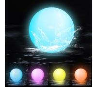 mizikuu 2pcs Light Up Beach Balls, Glow in The Dark with Remote 16 Color 4 Mode Beach Ball with Remote Control Pool Beach Games Balls Inflatable Light up Ballon for Outdoor or Indoor Activities