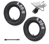 mizikuu 4.80/4.00-8 Inner Tubes, 2 Pack Heavy Duty Wheelbarrow Inner Tube Bent Valve Stem Tire Inner Tubes Premium Replacement Tire Inner Tube for Hand Trucks, Lawn Mowers and Wheelbarrows