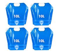 mizikuu 4 Pack Camping Water Container Bag, 10L Portable Drinking Water Canister with Tap and Tight Lid Foldable Water Bag BPA-free Collapsible Water Container for Camping Hiking Water Storage