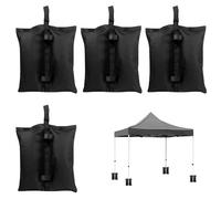 mizikuu 4 Pack Sandbag Weights Bags, Gazebo Sand Weights Industrial Grade Weight Bags for Pop-Up Canopy Tent, Patio Umbrella, Trampolines Weighted Feet Bag (32x34cm, Black)