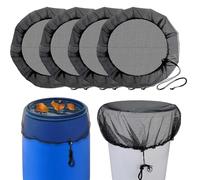 mizikuu 4 Pcs Rain Barrel Net Cover, 95cm Rain Barrel Net Collector Adjustable Rain Butt Net Protection Lid, Anti Insect and Leaves for Home Outdoor Garden Water Catchment Bucket
