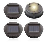 mizikuu 4 Pcs Solar Lights Replacement Parts, 8 cm Solar Lights Replacement Top LED Bulb Smart Waterproof Replacement Panels for Garden Lantern and DIY [Energy Class A+]