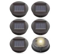 mizikuu 6 Pcs Solar Lights Replacement Top Solar Panels, 8cm LED Panel Lantern Lid 1.2V 600mAh Replacement with Warm Light for Outside Lanterns