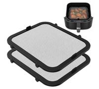 mizikuu Airfryer Splash Guards Magnetic for Dual Zone AF400/451 Pack of 2 | With fine mesh net, silicone edges, stainless steel, reusable, dishwasher safe, 22 x 17 x 0.5 cm, for Ninja Foodi MAX 9.5 L