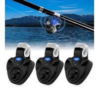 mizikuu Electronic Fishing Rod Light, 3 Pcs Sea Fishing Bite Alarm Rod Portable Alerter Clip On Fishing Rod Tackle Sea Fishing Accessories