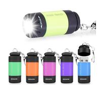 mizikuu Mini LED Torch, Pack of 6 Small Torches, Children's Handlamp, Coloured with Lanyard, IP65 Waterproof, Mini Lamp, Noctilucent Torch for Emergencies, Outdoor Night, Suitable for Camping