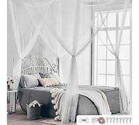 mizikuu Mosquito Net, 190 x 210 x 240 cm Mosquito Net for Bed for 4 Corner Poster Bed Portable Mosquito Netting Large Double Bed Mosquito net Ideal for Home, Traveling, Camping