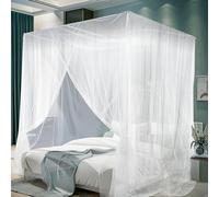 mizikuu Mosquito Net, 200 x 220 x 210CM Portable Mosquito Netting Large for Bed Mosquito net for Double Bed Ideal for Home, Traveling, Camping - White