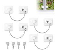 mizikuu Pack of 4 Fridge Lock, Child Lock, No Drilling, Window Locks, Children, Excellent Durability with 4 Keys, Fridge Lock for Fridges, Washing Machines, Windows