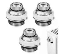 mizikuu Set of 3 Automatic Radiator Bleed Valve with 1/2 Inch Connection Radiator Air Vent Plugs for Automatic Air Release in Exhaust Ports and Radiators