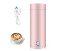 Mizikuu Small Portable Kettle, 3-in-1 Electric Kettle, 304 Stainless Steel, 5 Min Fast Heating, Travel Kettle, Pink, 400ml