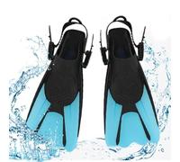 mizikuu Snorkel Swim Fins, Full Foot Snorkeling With Adjustable Buckles Free Diving Fins for Lap Diving Pool Unisex, Swim, Snorkel (L-5 to 6.5, Blue)