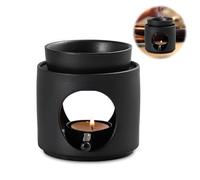 mizikuu Wax Melt Burner, Ceramic Oil Burners with Candle Spoon Essential Oil Burner Aroma Diffuser Home Aroma Oil Burner Candle Holder Wax burner Ceramic Burners Cylindrical Separator Model