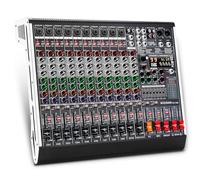 MIZISNR 12 Channel Audio Mixer Professional Sound Mixing Board with 99 DSP Effects, 7-band EQ Digital DJ Mixer Console w/USB Bluetooth MP3 for Recording, Independent 48V Power & Mute Button