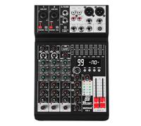 MIZISNR Audio Mixer 4 Channel Sound Mixer Console, Professional Music Mixing Board DJ Mixer w/ 99 DSP, 7-band EQ, USB, Bluetooth, 48V Phantom Power & PAD Function for Recording PA Live Live Streaming