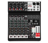 MIZISNR Audio Mixer 6 Channel Sound Mixer Console, Professional Music Mixing Board DJ Mixer w/ 99 DSP, 7-band EQ, USB, Bluetooth, 48V Phantom Power & PAD Function for Recording PA Live Live Streaming