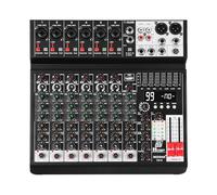 MIZISNR Audio Mixer 8 Channel Sound Mixer Console, Professional Music Mixing Board DJ Mixer w/ 99 DSP, 7-band EQ, USB, Bluetooth, 48V Phantom Power & PAD Function for Recording PA Live Live Streaming