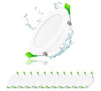 Mizlay 12PCS Led Recessed Ceiling Downlights 5W 25mm Ultra Flat 98mm(Cut 75-85mm), IP44 Bathroom Spot Lights, WarmNaturalCool White Adjustable LED Ceiling Spotlights, AC220-240V Round White