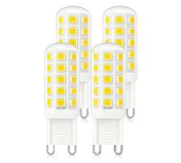 Mizlay 3W G9 LED Bulbs Cool White 6000K Energy 580lm, G9 25W 28W 33W 40W Halogen Bulbs Equivalent, 2 Pin GU9 LED Capsule Light Bulbs 220-240V Not-Dimmbale 4-Pack