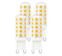 Mizlay G9 LED Bulbs 3W/580lm Rated B Energy-Efficient LED G9 Light Bulbs 28W 33W 40W 60W Halogen Replacement Energy Saving 2 Pin GU9 Capsule Bulbs 220-240V (Warm White 3000K, Pack of 4)