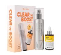[MIZON] CLEAR'N'BOOST VITAMIN C SYNERGY SET - 7 Vegan Peptide Booster Serum 150ml + Real Vitamin C Ampoule 30ml, Korean Skincare Routine for Radiance, Uneven Tone, Pores & Fine Lines
