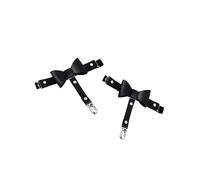 MIZSPISE 2Pcs Women's Leather Thigh Garter Adjustable Leg Garter with Clips Punk Goth Garters for Thigh-high Socks (bow, one size)