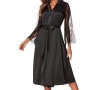 MIZSPISE Sexy Robe Womens Dressing Gowns Long See Through Lace Nightwear Summer Beach Bedroom Bath Outfits Ladies Sheer Tulle Dress Lingerie Kimono Pajamas Light Comfortable