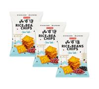 Mizuho Rice & Beans Chips, Sea Salt Flavour, Gluten Free, No MSG Added Mild Savoury Crisp Multipack, 90g, Pack of 3
